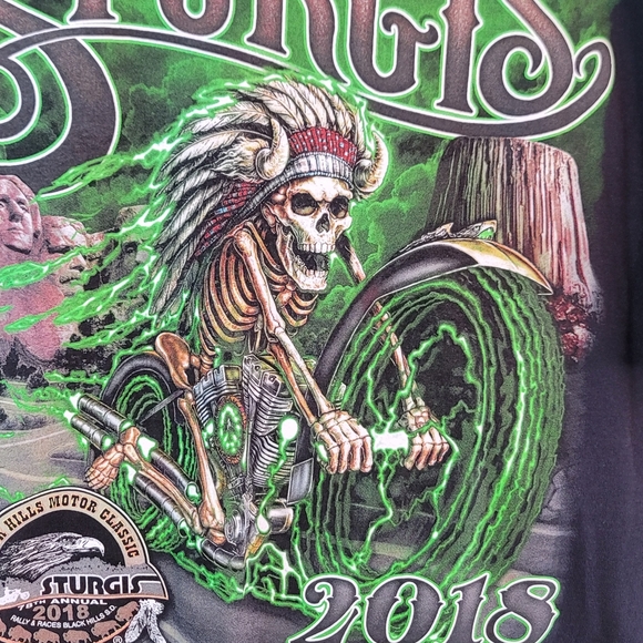 Sturgis Black Hills Motor Classic Bike Rally 2018 Possessed Motorcycle Men's Tee - Picture 7 of 16